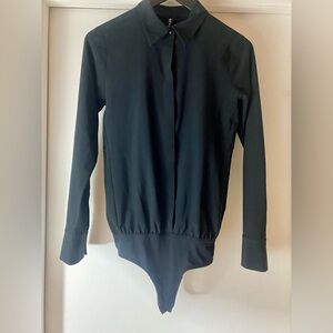 ATHLETA Black Long Sleeve Bodysuit XS In Black